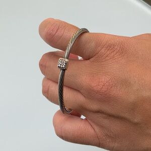 100% Authentic David Yurman Bave Diamond Cable Bracelet